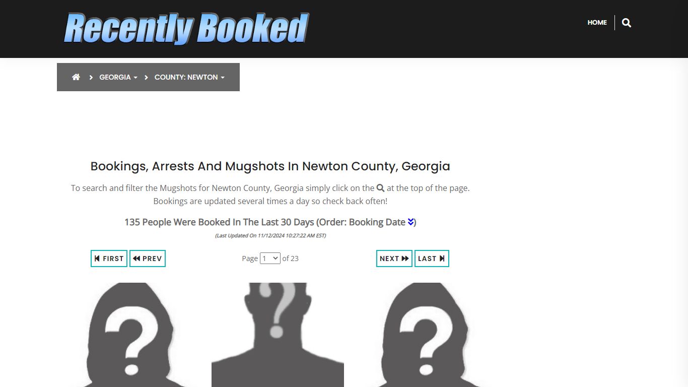 Bookings, Arrests and Mugshots in Newton County, Georgia - Recently Booked