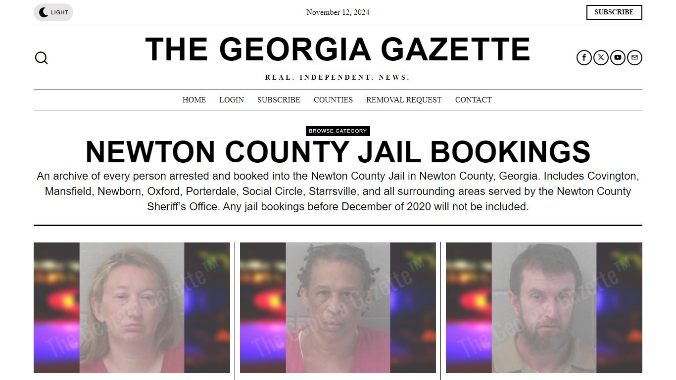 Newton County Jail Bookings – The Georgia Gazette