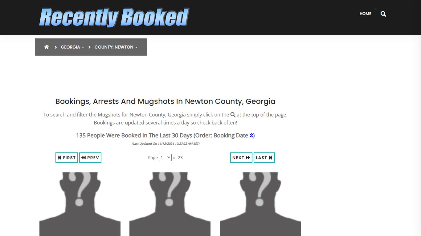 Bookings, Arrests and Mugshots in Newton County, Georgia - Recently Booked